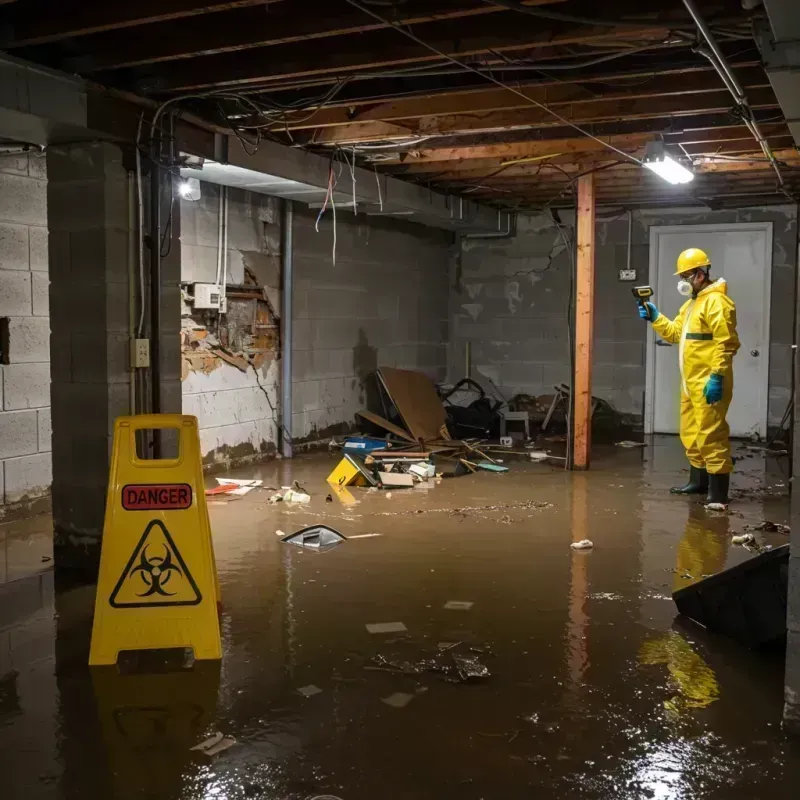 Flooded Basement Electrical Hazard in Avoca, IA Property